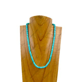NKZ240312-20                     16 Inches blue heishi disc turquoise stone Necklace