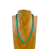 NKZ240312-22                     16 Inches green heishi disc turquoise stone Necklace
