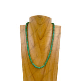 NKZ240312-24                     16 Inches dark green heishi disc turquoise stone Necklace