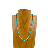 NKZ240312-27           16 inches blue turquoise stone ball Necklace