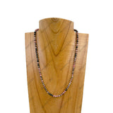 NKZ240312-30          16 inches 4mm brown jasper stone ball Necklace