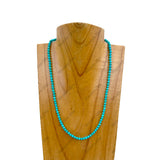 NKZ240312-32          16 inches 4mm Lime green turquoise stone ball Necklace