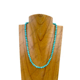 NKZ240312-36                   16 inches 6mm blue turquoise stone ball Necklace