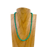 NKZ240312-38                     17 inches 6mm green turquoise stone ball Necklace