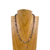 NKZ240312-45                     16 inches 6mm orange jasper stone ball Necklace