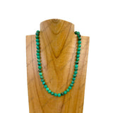 NKZ240312-56                  16 inches 8mm green turquoise stone ball Necklace