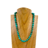 NKZ240312-65                         18 inches 10mm light blue turquoise stone ball Necklace