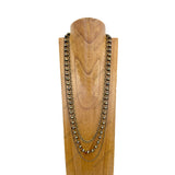 NKZ240330-04                       Trible strings brass metal chain Necklace