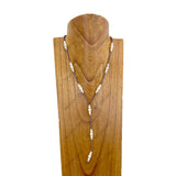 NKZ240330-11                Copper Navajo pearl with white stone beads "Y" shape Necklace