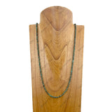 NKZ240520-09                    33 inches 4mm dark green turquoise stone beads Necklace