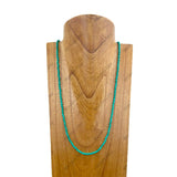 NKZ240520-11                    33 inches 4mm green turquoise stone beads Necklace