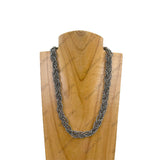 NKZ240810-07                16 inches dark silver metal chain Necklace&nbsp;