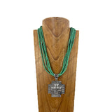 NKZ240825-02                     Six white sequin beads strings with large silver metal cross Pendent Necklace