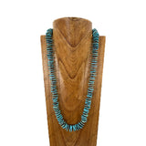 NKZ241025-05-BLUE                  28'' Blue flat turquoise stone nuggets Necklace