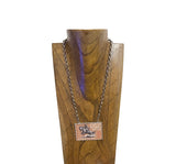 NKZ250553-01                       22.5'' L silver metal chain with western ''REDEO LIFE'' picture pendent Necklace