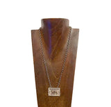 NKZ250554-01                    21'' L silver metal chain with western ''COWBOYS'' picture pendent Necklace