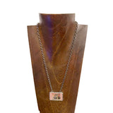 NKZ250554-01                    21'' L silver metal chain with western ''COWBOYS'' picture pendent Necklace