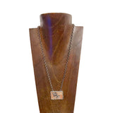 NKZ250554-01                    21'' L silver metal chain with western ''COWBOYS'' picture pendent Necklace