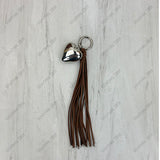 PC260406-16                   Western Leather feather with brown tassel Purse charm