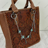PC260418-12            12'' Silver metal chain with feather charms Purse chain