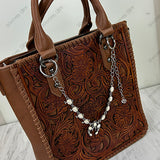 PC260418-18      12'' Silver metal chain with white turquoise stone squash blossom charms Purse chain