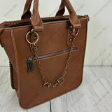 PC260629-03             Copper metal chain with horse bite adjustable Purse chain