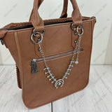 PC260629-07            Silver metal chain with blue turquoise stone squash blossom adjustable Purse chain