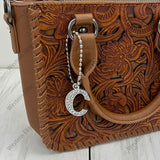 PCH251125-A                            Silver metal with clear crystal letter A purse chain