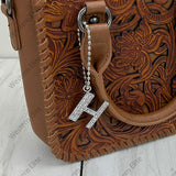 PCH251125-G                           Silver metal with clear crystal letter G purse chain