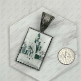 PD231210SL-79                              silver metal triangle cowboy pendent