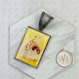 PD231210SL-79                              silver metal triangle cowboy pendent