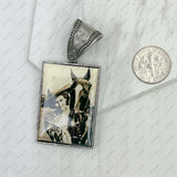 PD231210SL-79                              silver metal triangle cowboy pendent
