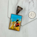 PD231210CP-85                              Copper metal triangle cowboy pendent