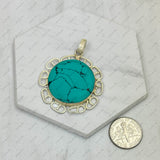 PD240721-18               German silver with blue turquoise pendant