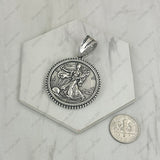 PD260629-01              Silver metal quarter shape Pendent