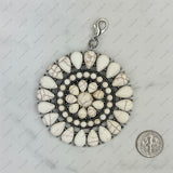 PDS180131-01-BLUE          silver with blue turquoise stone concho pendent