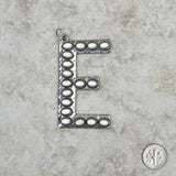 PDS230703E-WHITE	Silver with white stone letter E pendant