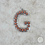 PDS230703G-MUTI	Silver with muti stone letter G pendant