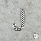 PDS230703J-PINK	Silver with pink stone letter J pendant