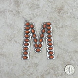 PDS230703M-MUTI	Silver with muti stone letter M pendant