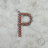 PDS230703P-PINK	Silver with pink stone letter P pendant