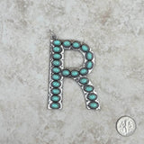 PDS230703R-WHITE	Silver with white stone letter R pendant