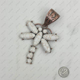 PDS230813-05     Copper with blue turquoise stone dragonfly pendant
