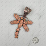 PDS230813-05     Copper with blue turquoise stone dragonfly pendant