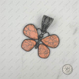 PDS230813-09     Silver with blue turquoise stone butterfly pendant