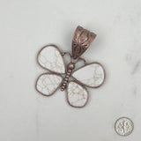 PDS230813-13     Copper with blue turquoise stone butterfly pendant