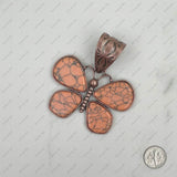 PDS230813-13     Copper with blue turquoise stone butterfly pendant