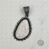 PDS230813-16       Silver with blue turquoise stone teardrop pendant