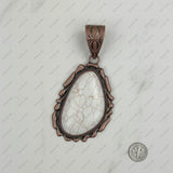 PDS230813-20                     Copper with blue turquoise stone teardrop pendant