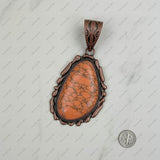 PDS230813-20                     Copper with blue turquoise stone teardrop pendant